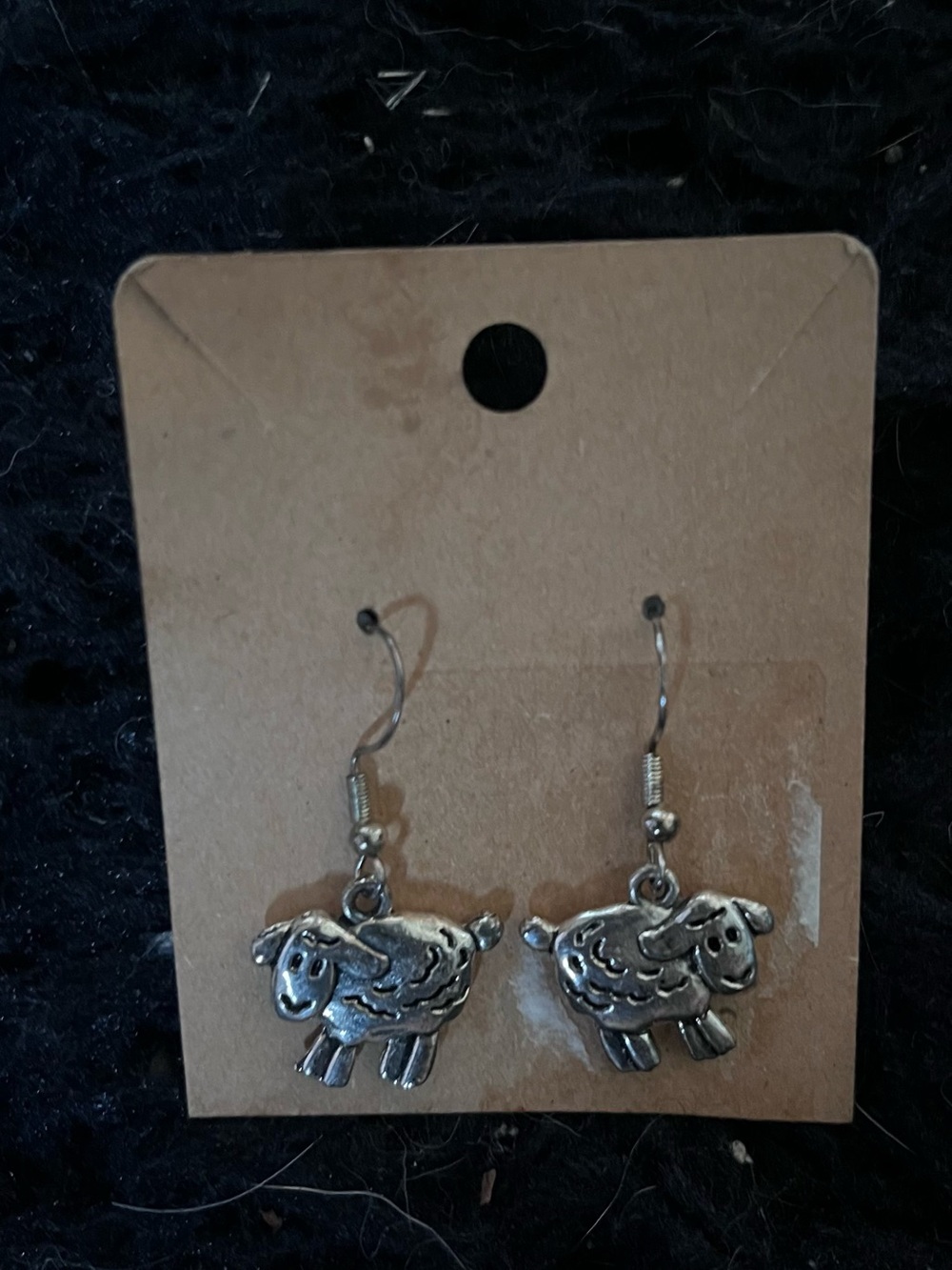 Sterling Silver Sheep Dangle Earrings